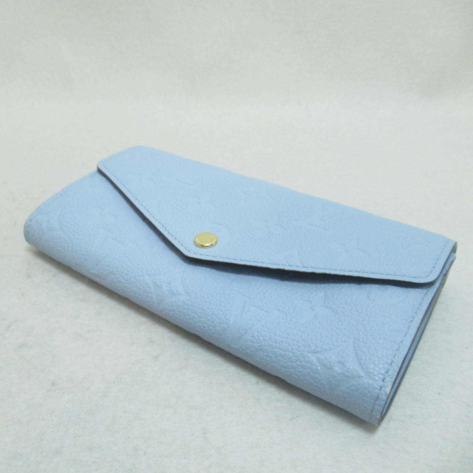 Louis Vuitton Louis Vuitton Portefolio Sarah Round Long Wallet Wallet Leather Monogram Emplant  Blue M82048