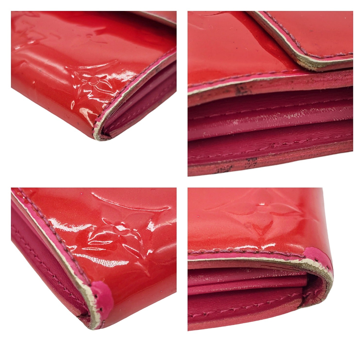 Louis Vuitton Monogram Sarah Vernis Wallet Rose Pop