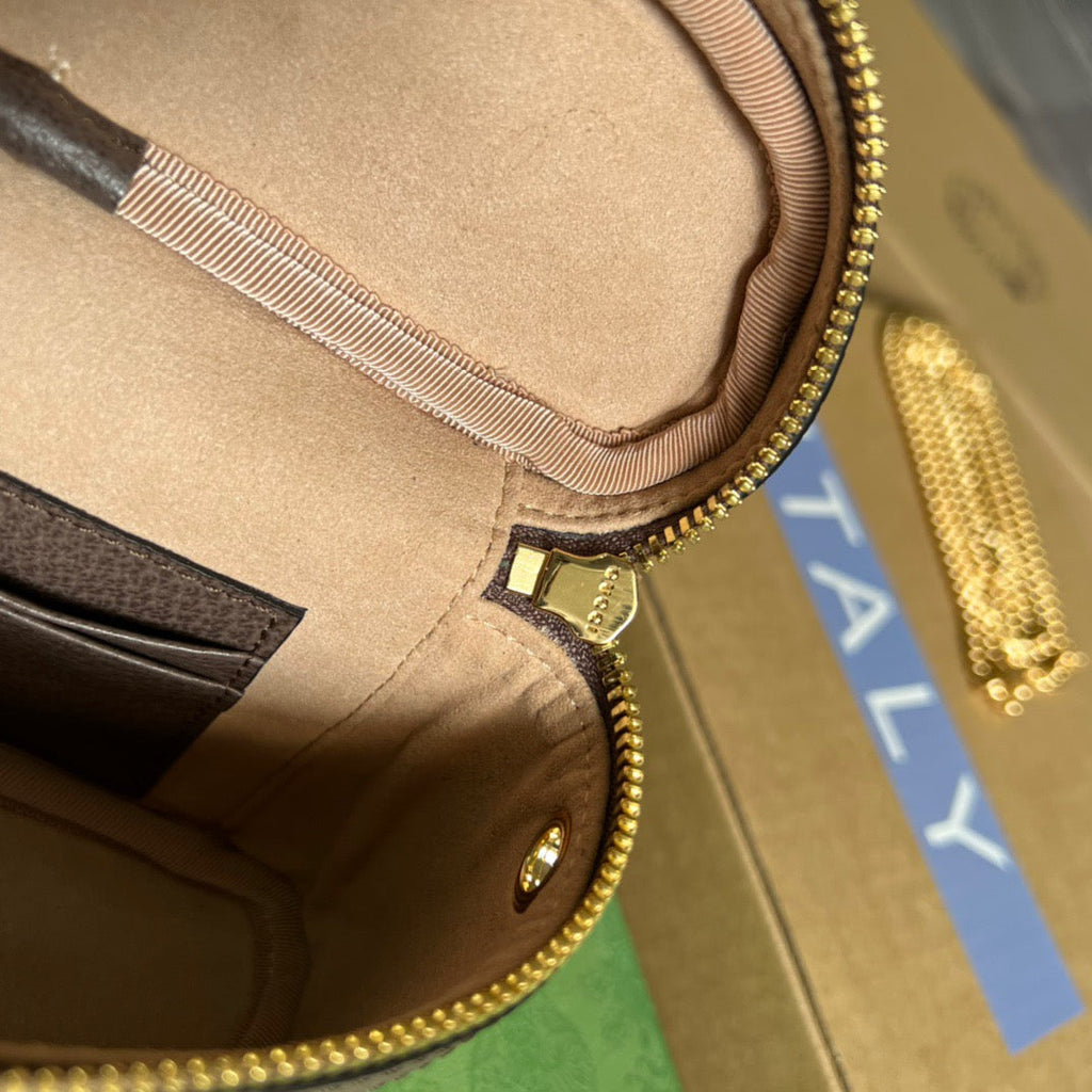 Glami OphiGLAMIa Belt Bag With Web Beige/Ebony Soft Glami Supreme CanvasÃ‚Â  For Men 7.1in/18cm Glami 699765 96IWG 8745