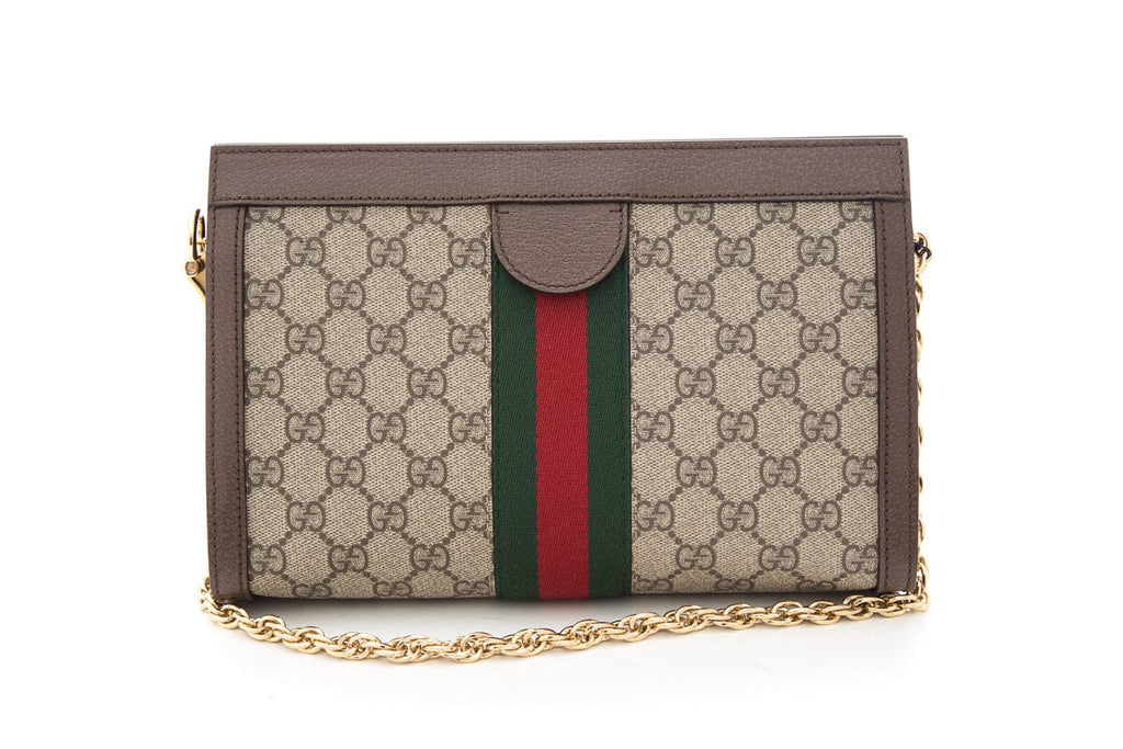 Gucci Brown Beige Small GG Supreme Ophidia Handbag