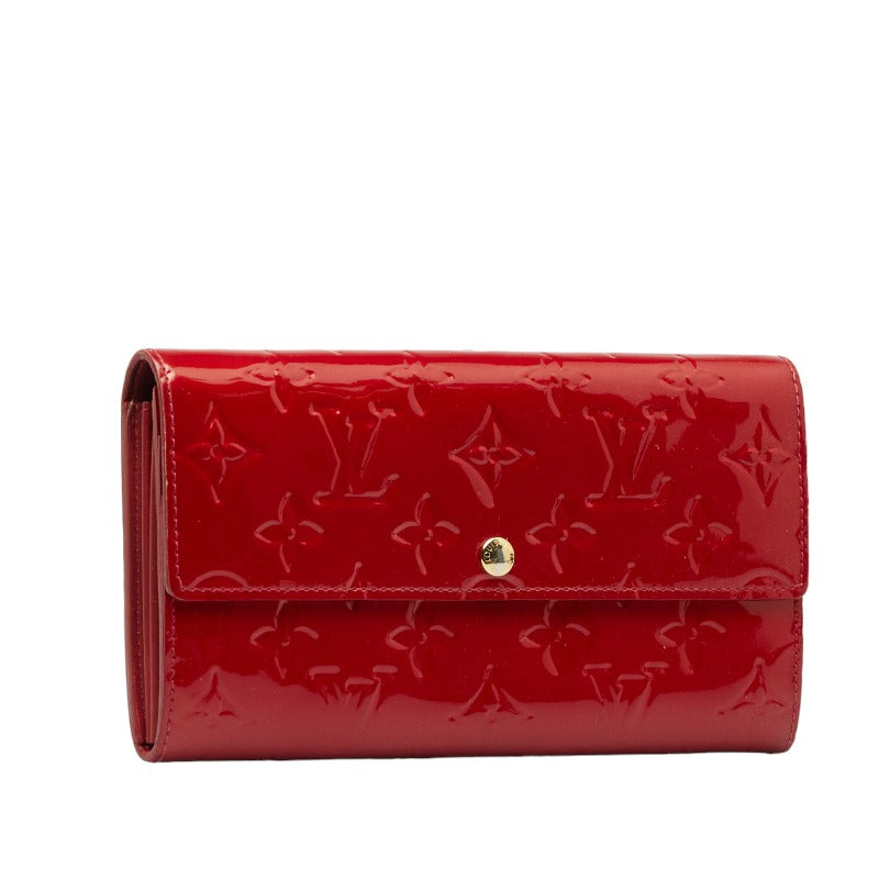 Louis Vuitton Monogram Vernis Portefolio Sarah Long Wallet M93530 Red Patent Leather  Louis Vuitton