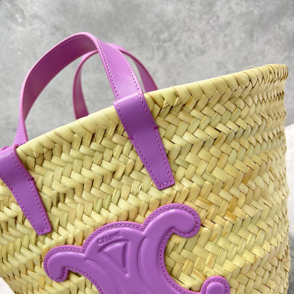 GLAMI Teen Triomphe GLAMI Classic Panier In Palm Leaves And Lizard Violet For Women 8in/20cm