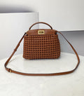 FI GlamI Mini Brown Braided Bag For Woman 18cm/7in
