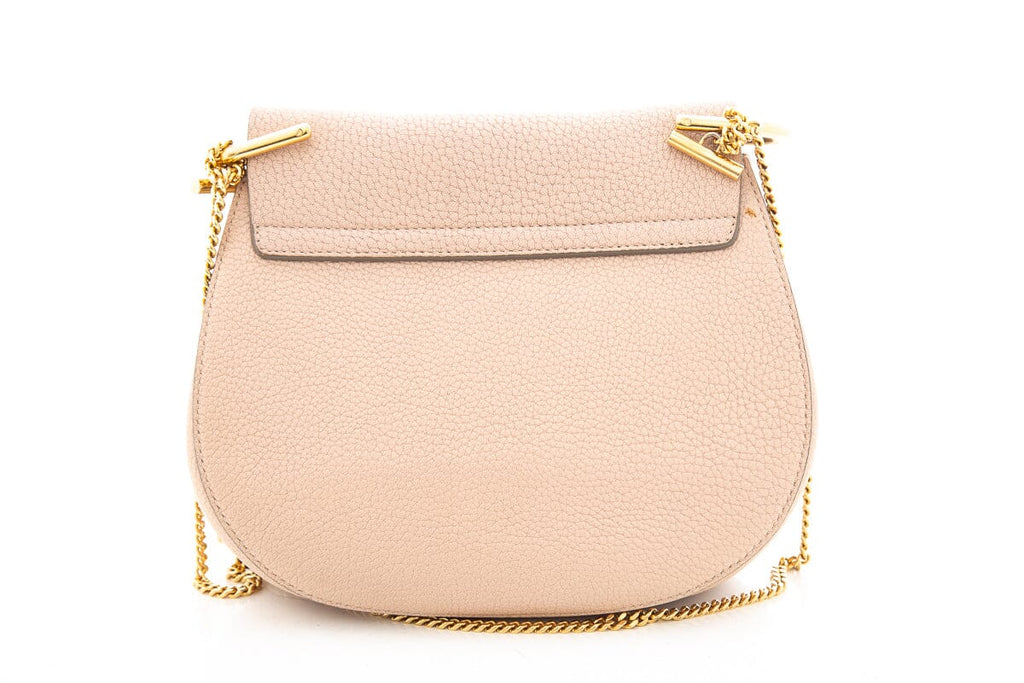 Chloe Pink Grained Lambskin Drew Shoulder Handbag