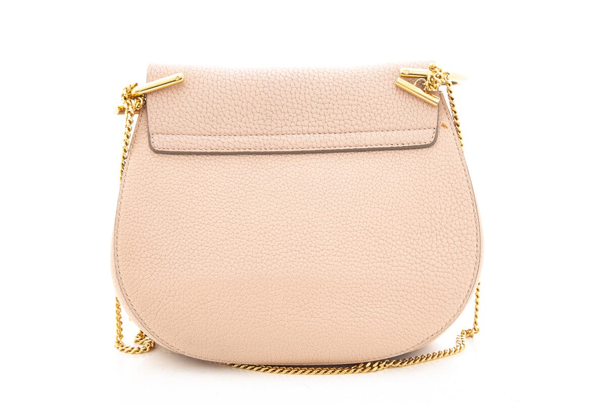 Chloe Pink Grained Lambskin Drew Shoulder Handbag