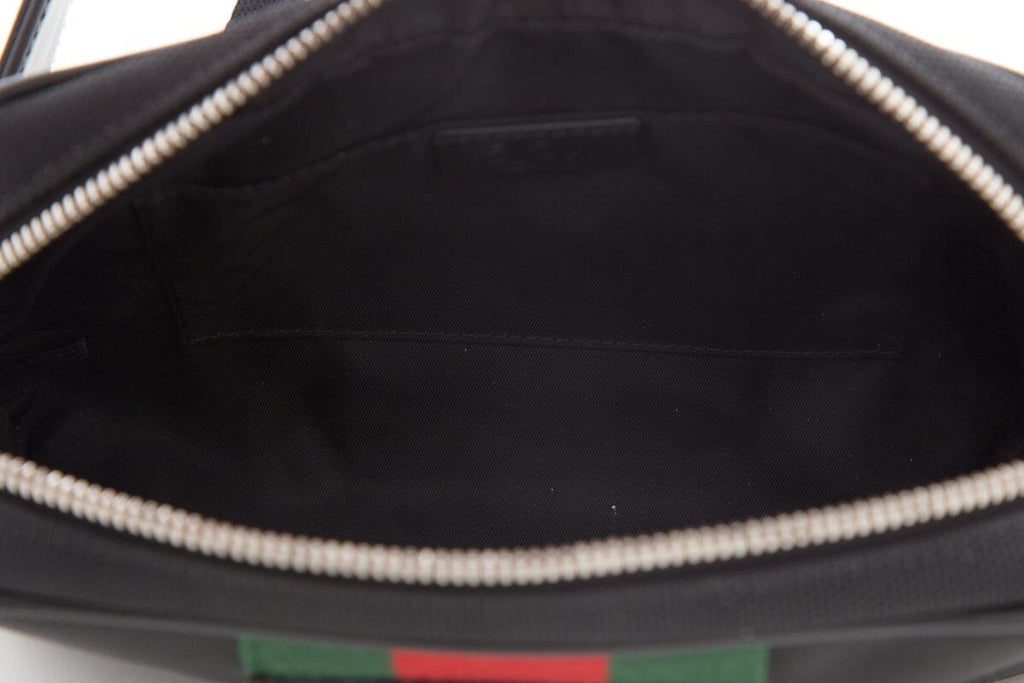 Gucci Web Zip Around Black Belt Bag
