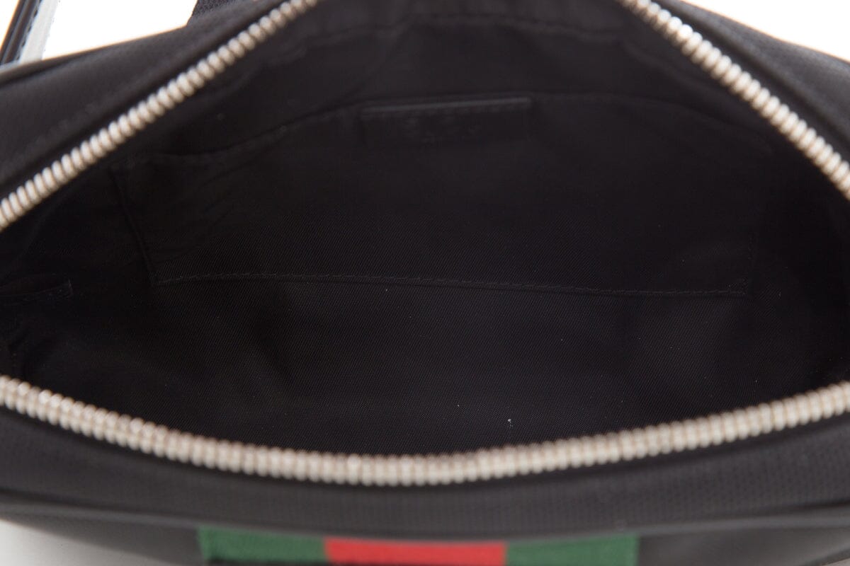 Gucci Web Zip Around Black Belt Bag