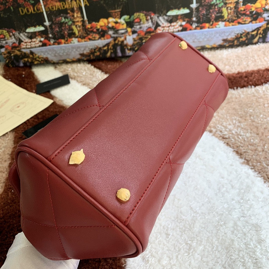 GLAMI MeGLAMIum Sicily Bag In Quilted Burgundy For Women 10.2in/26cm GLAMIÃ‚Â 