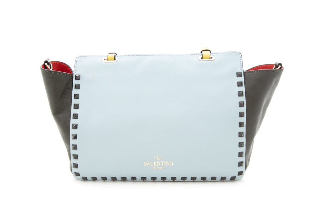 Valentino Multi Colorblock Rockstud Small Tote