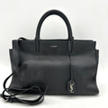 SAINT LAURENT Grained Calfskin Small Cabas Rive Gauche Black LA13279