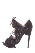 Nicholas Kirkwood Black Lace Up Heels SZ 41