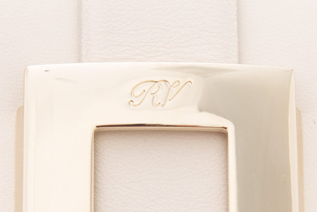 Roger Vivier White Leather Top Handle Handbag