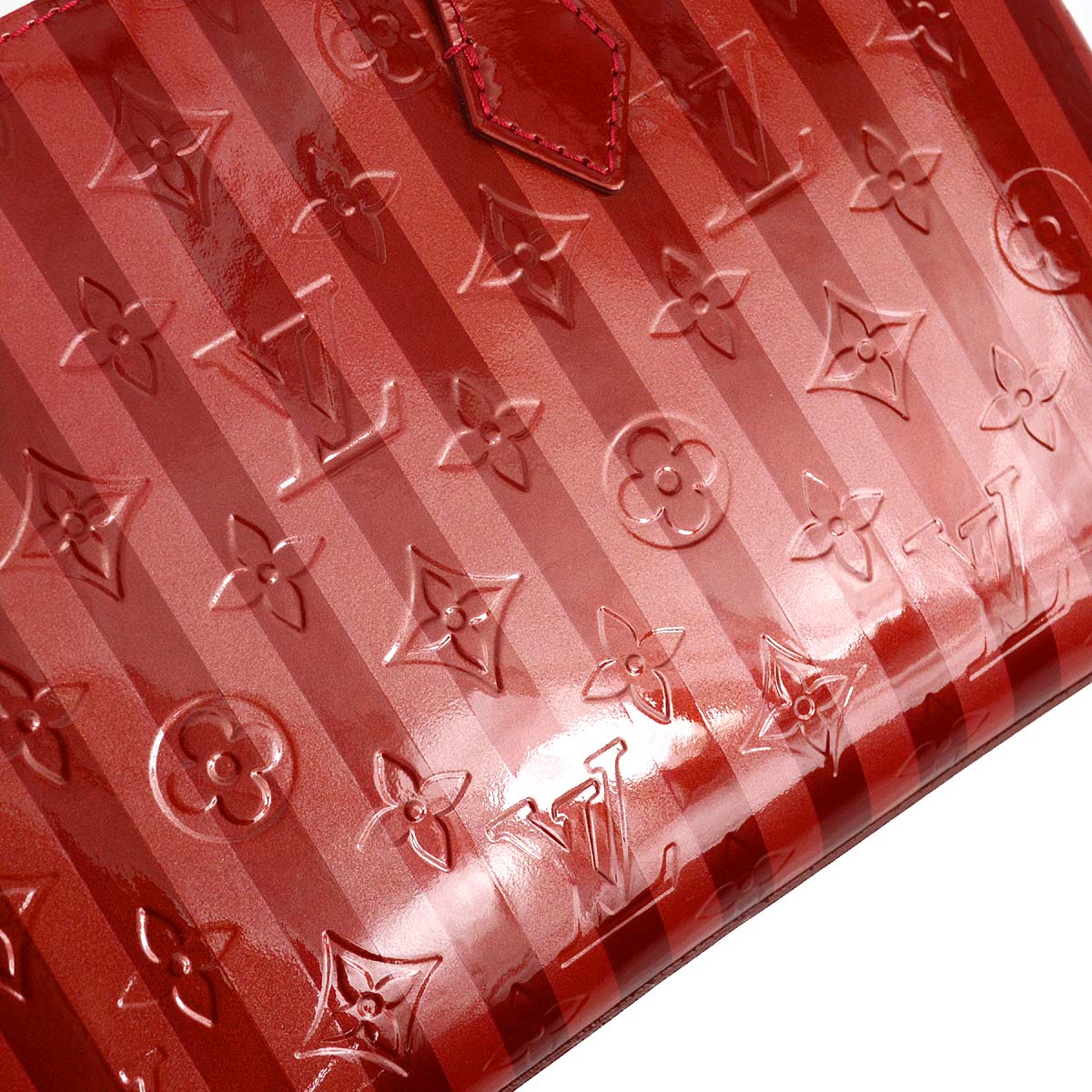 Louis Vuitton 2010s Red Monogram Vernis Rayures Wilshire PM M91702