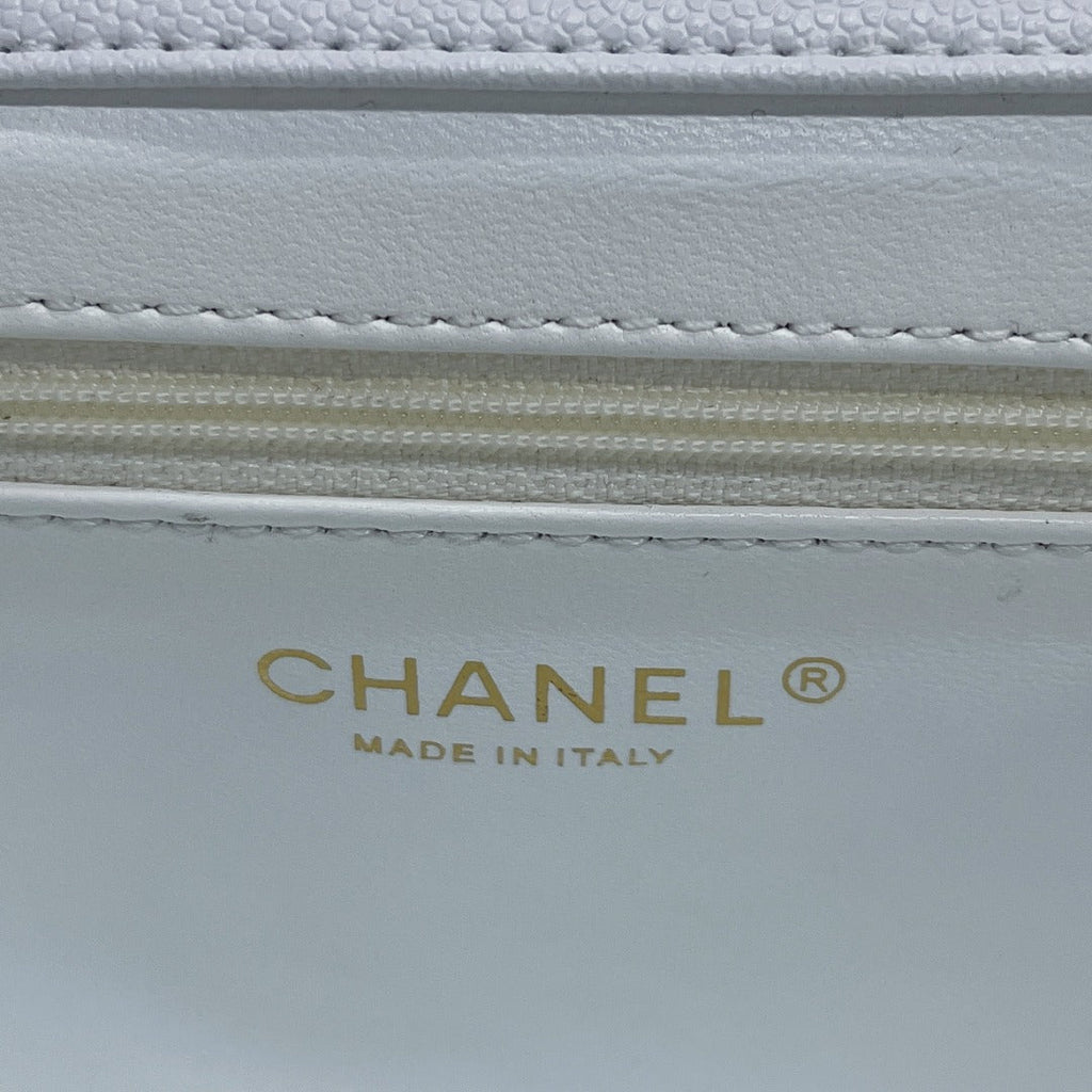 CHLMini Flap Bag Top Handle White For Women 7.5in/19cm