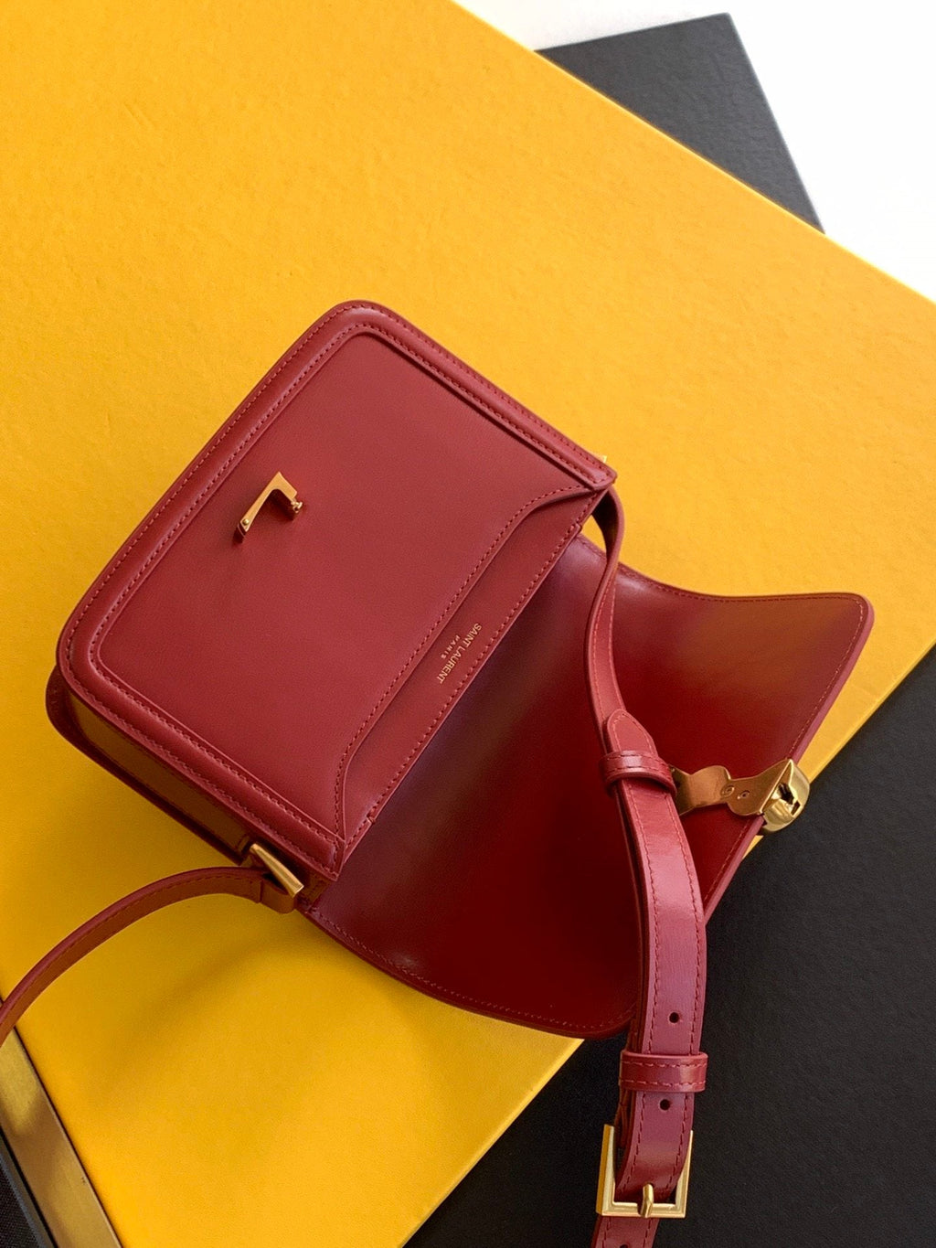 GLAMI Solferino Small Satchel Bag Red In Box With Gold Hardware 7.4in/19cm YSl 6343060SX0W6805