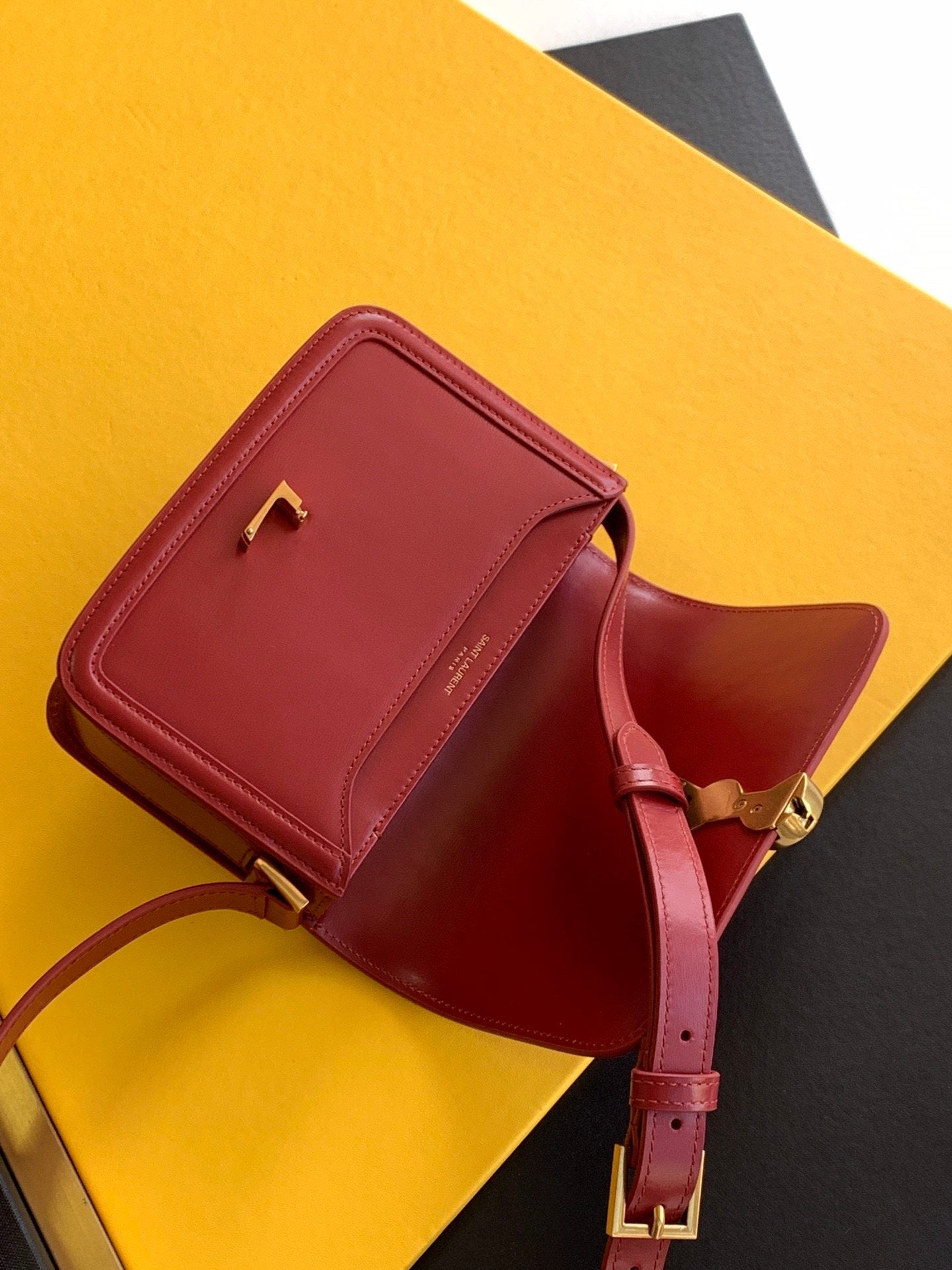 GLAMI Solferino Small Satchel Bag Red In Box With Gold Hardware 7.4in/19cm YSl 6343060SX0W6805