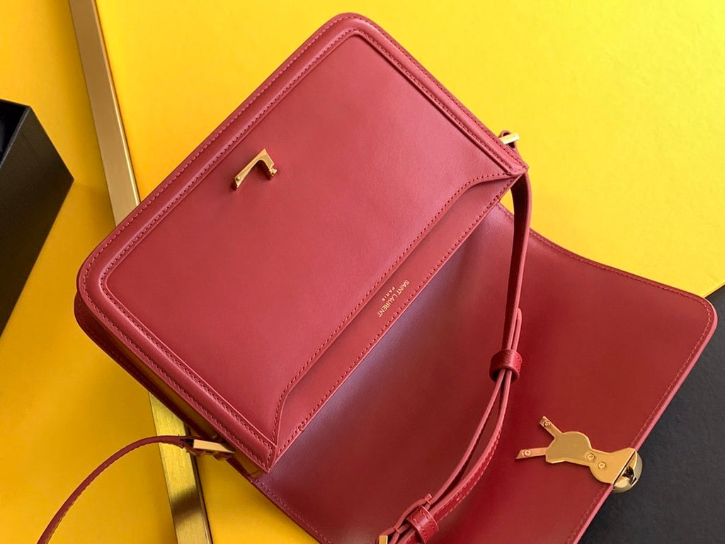 GLAMI Solferino MeGLAMIum Satchel Bag In Box Red With Gold Hardware For Women 9in/23cm YSL 6343050SX0W6805