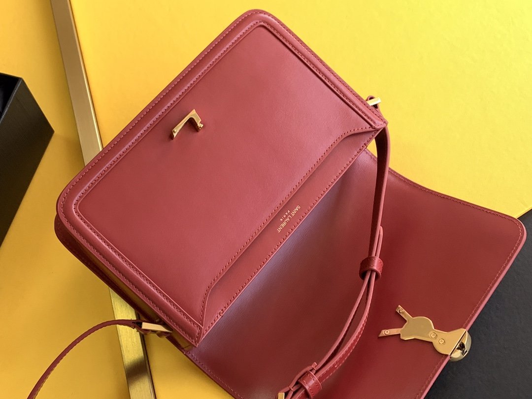 GLAMI Solferino MeGLAMIum Satchel Bag In Box Red With Gold Hardware For Women 9in/23cm YSL 6343050SX0W6805
