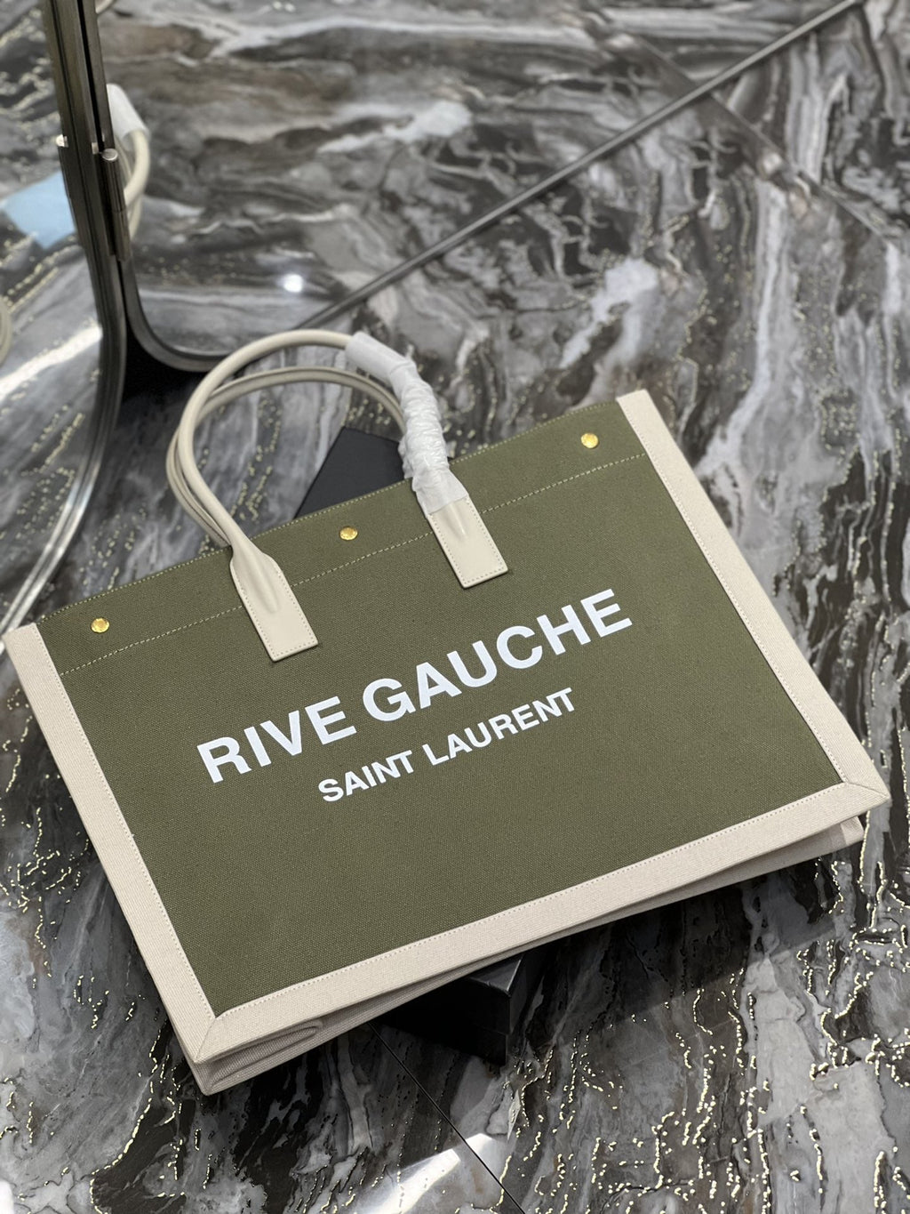 GLAMI Rive Gauche Tote Bag In Military Green For Women 18.9in/48cm YSL