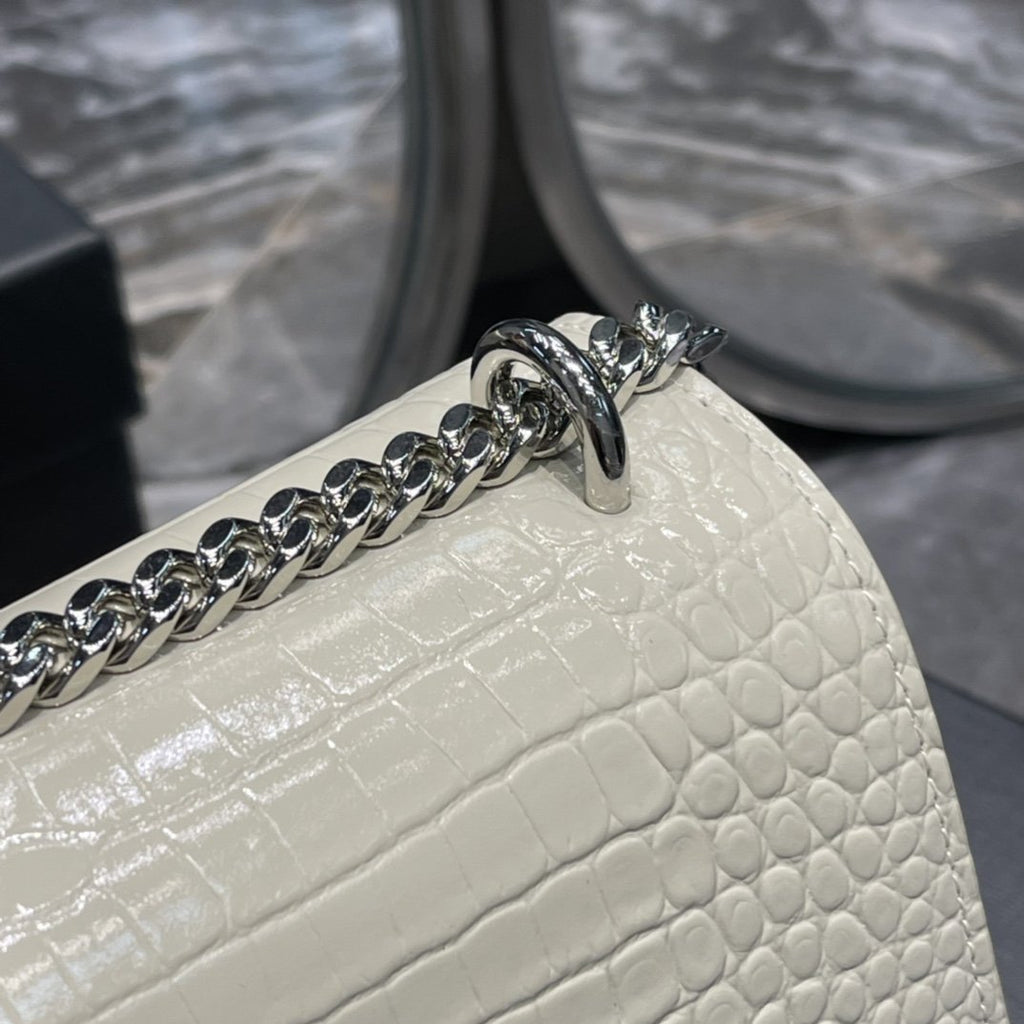 GLAMI Sunset MeGLAMIum Chain Bag For Women 8.6in/22cm White YSL 442906DND0N9207