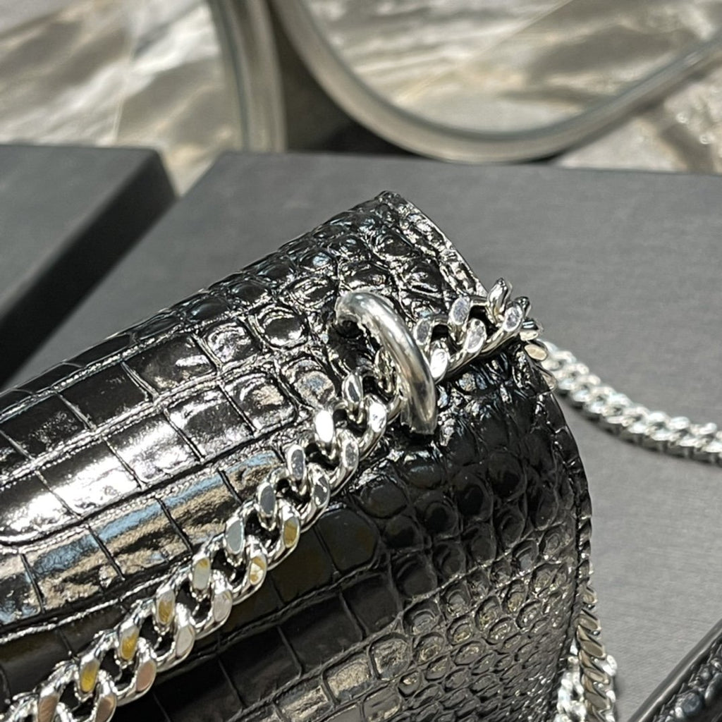 GLAMI Sunset MeGLAMIum Chain Bag Black For Women 8.6in/22cm YSL 442906DND0U1000