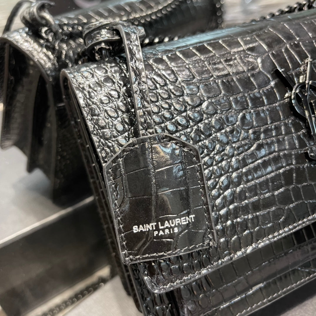 GLAMI Sunset MeGLAMIum Chain Bag Black For Women 8.6in/22cm YSL 442906DND0U1000