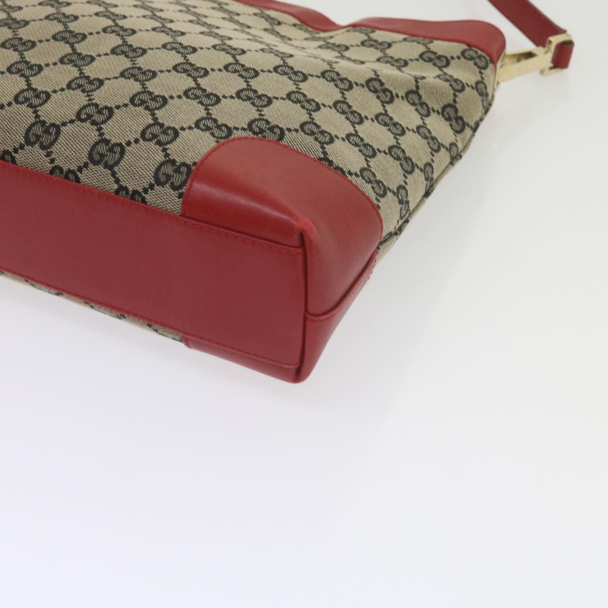 GUCCI GG Canvas Shoulder Bag Beige Red 001 4231 60012
