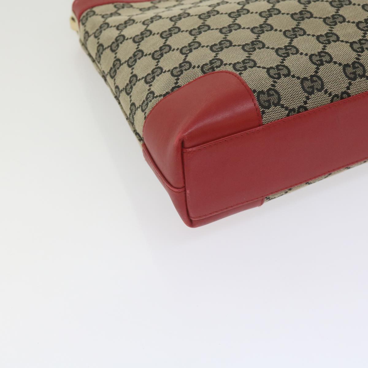 GUCCI GG Canvas Shoulder Bag Beige Red 001 4231 60012