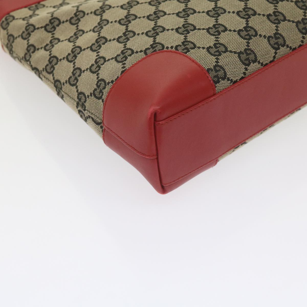 GUCCI GG Canvas Shoulder Bag Beige Red 001 4231 60012