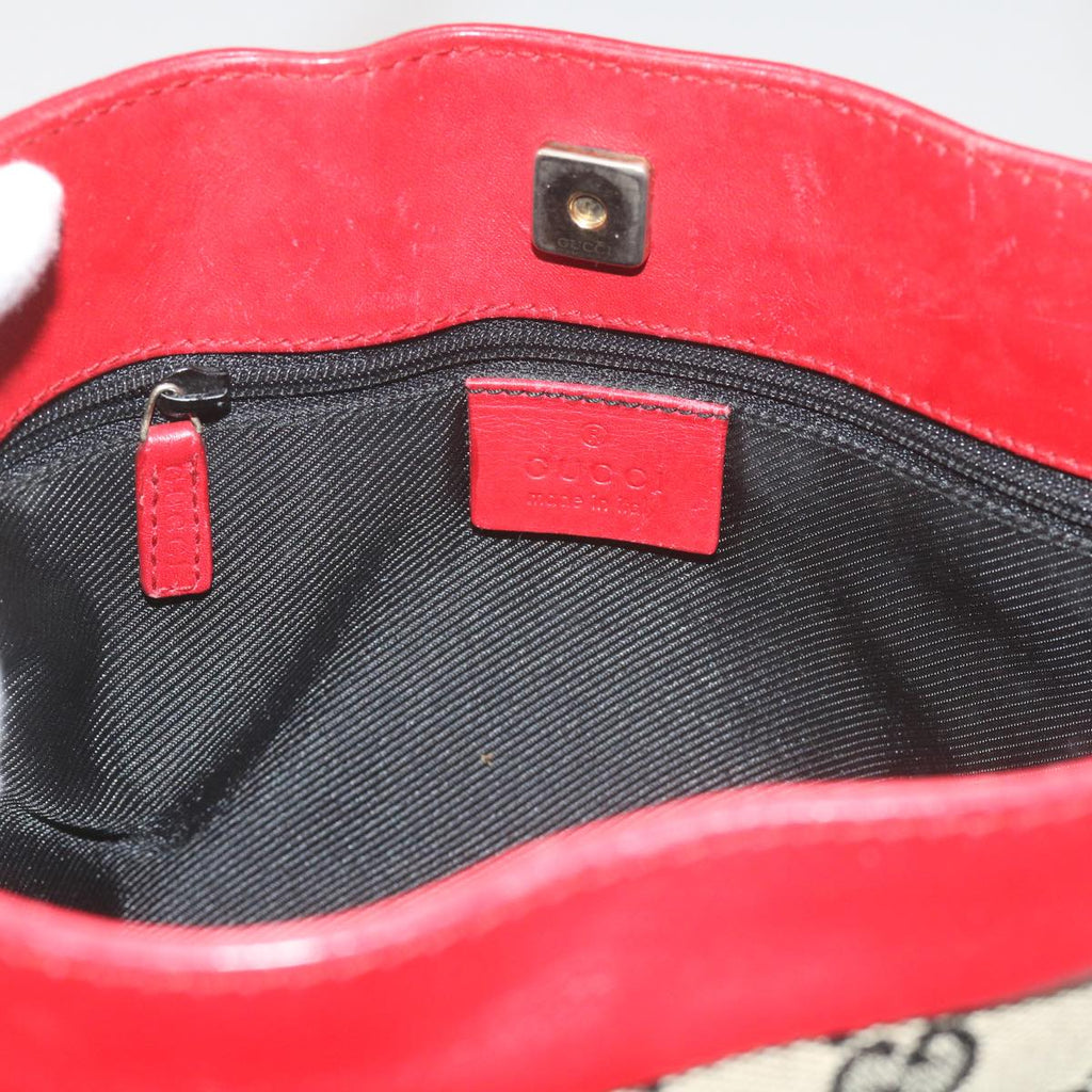 GUCCI GG Canvas Shoulder Bag Beige Red 001 4231 60012