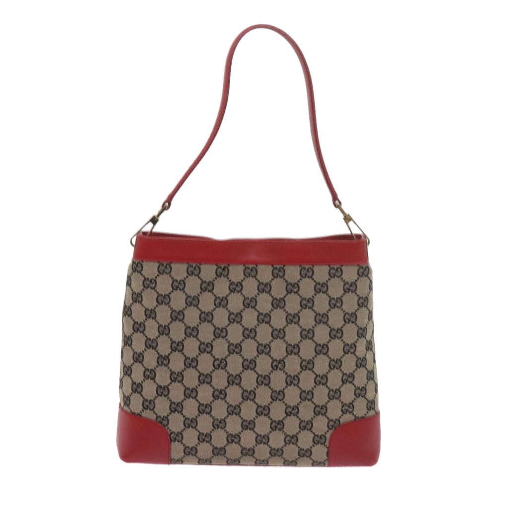 GUCCI GG Canvas Shoulder Bag Beige Red 001 4231 60012