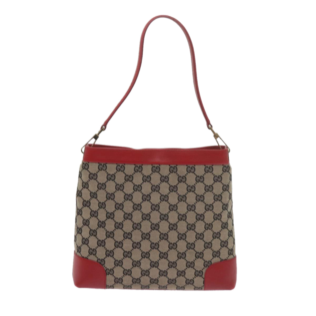 GUCCI GG Canvas Shoulder Bag Beige Red 001 4231 60012