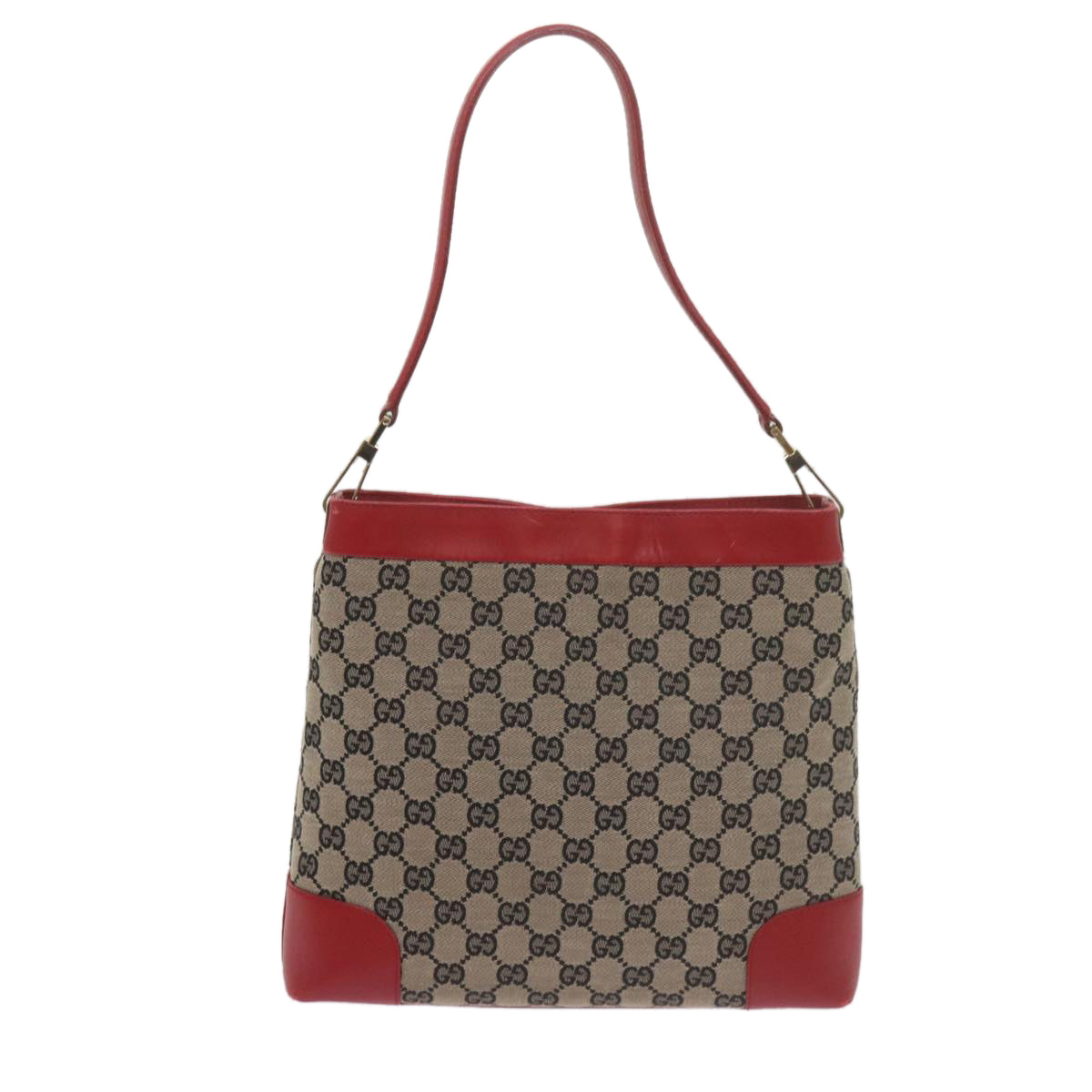 GUCCI GG Canvas Shoulder Bag Beige Red 001 4231 60012