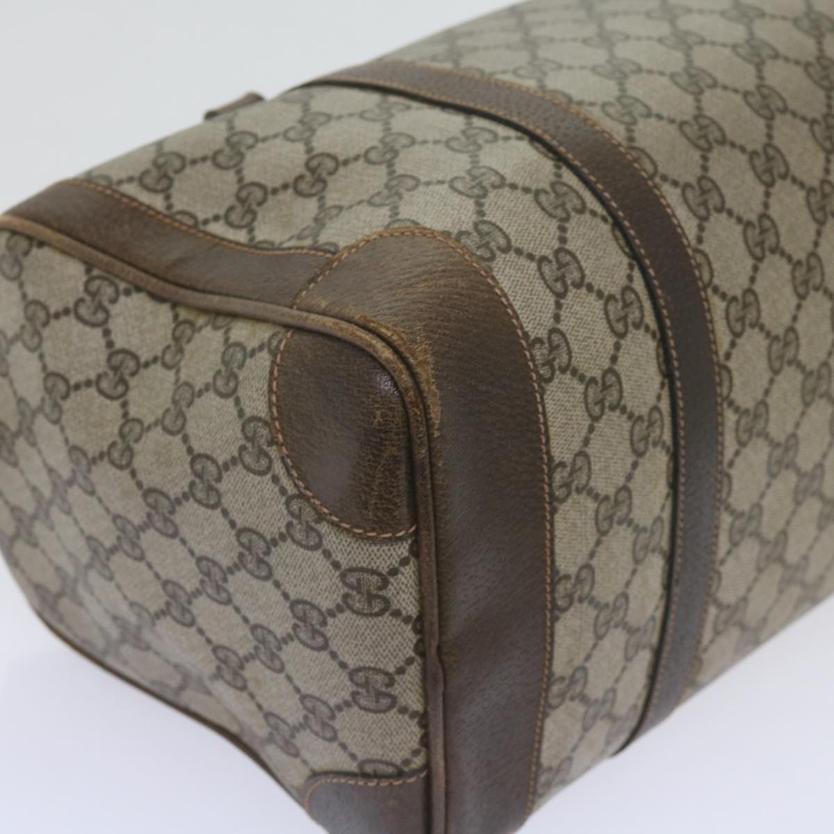 GUCCI GG Supreme Boston Bag PVC Leather Beige 60015