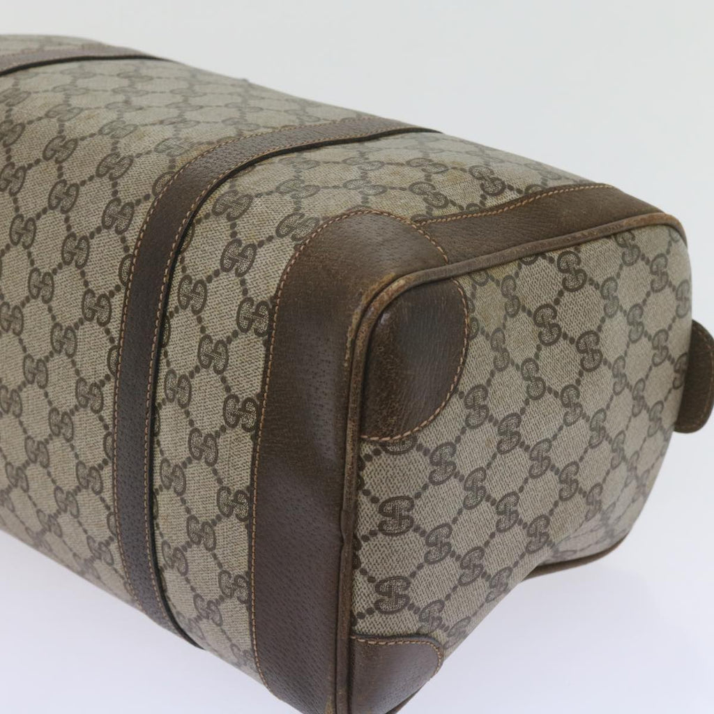 GUCCI GG Supreme Boston Bag PVC Leather Beige 60015