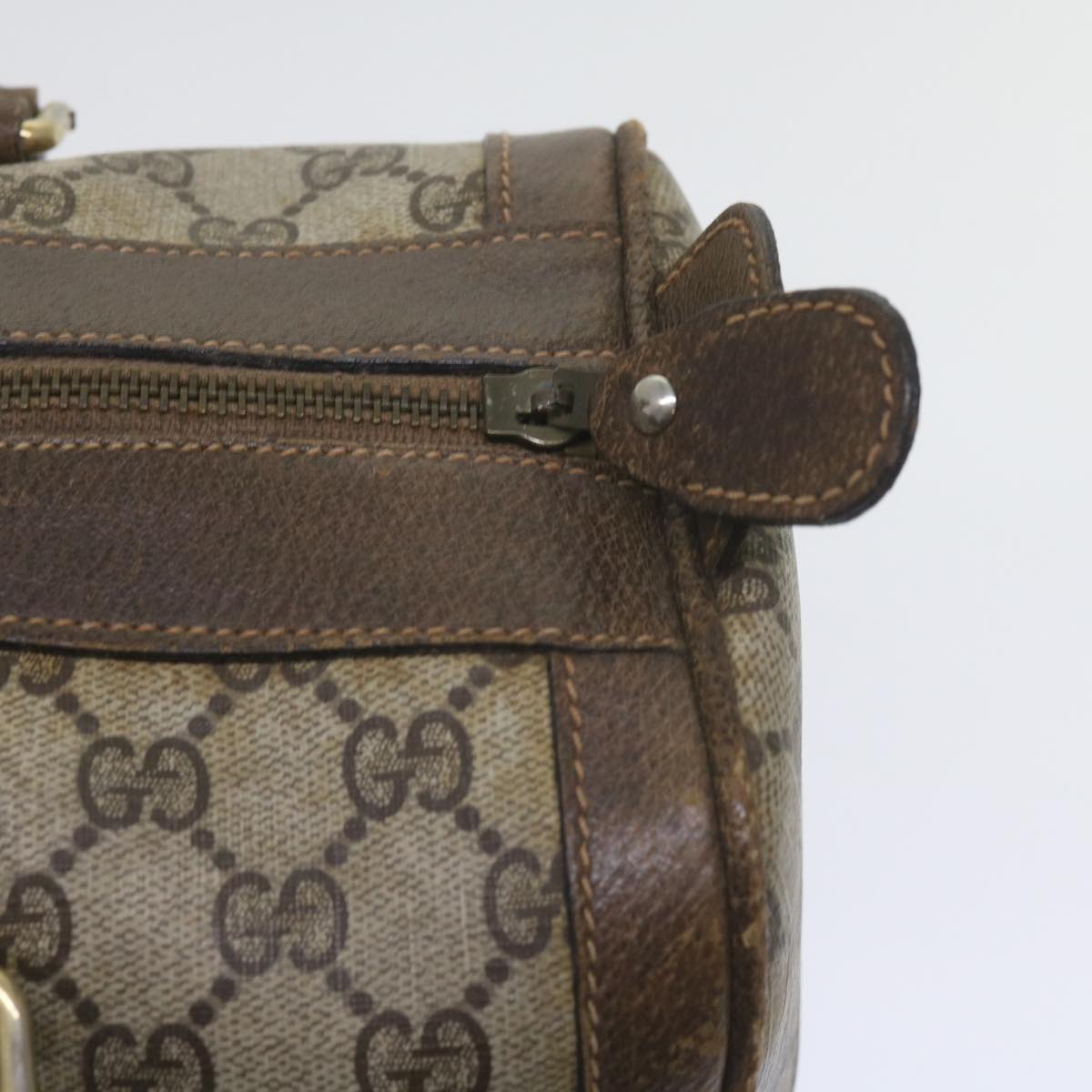 GUCCI GG Supreme Boston Bag PVC Leather Beige 60015