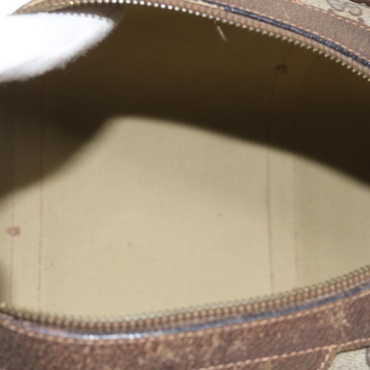GUCCI GG Supreme Boston Bag PVC Leather Beige 60015