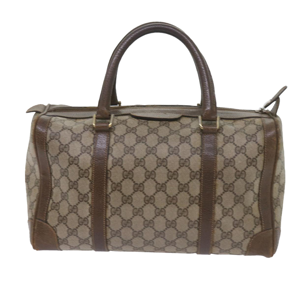 GUCCI GG Supreme Boston Bag PVC Leather Beige 60015