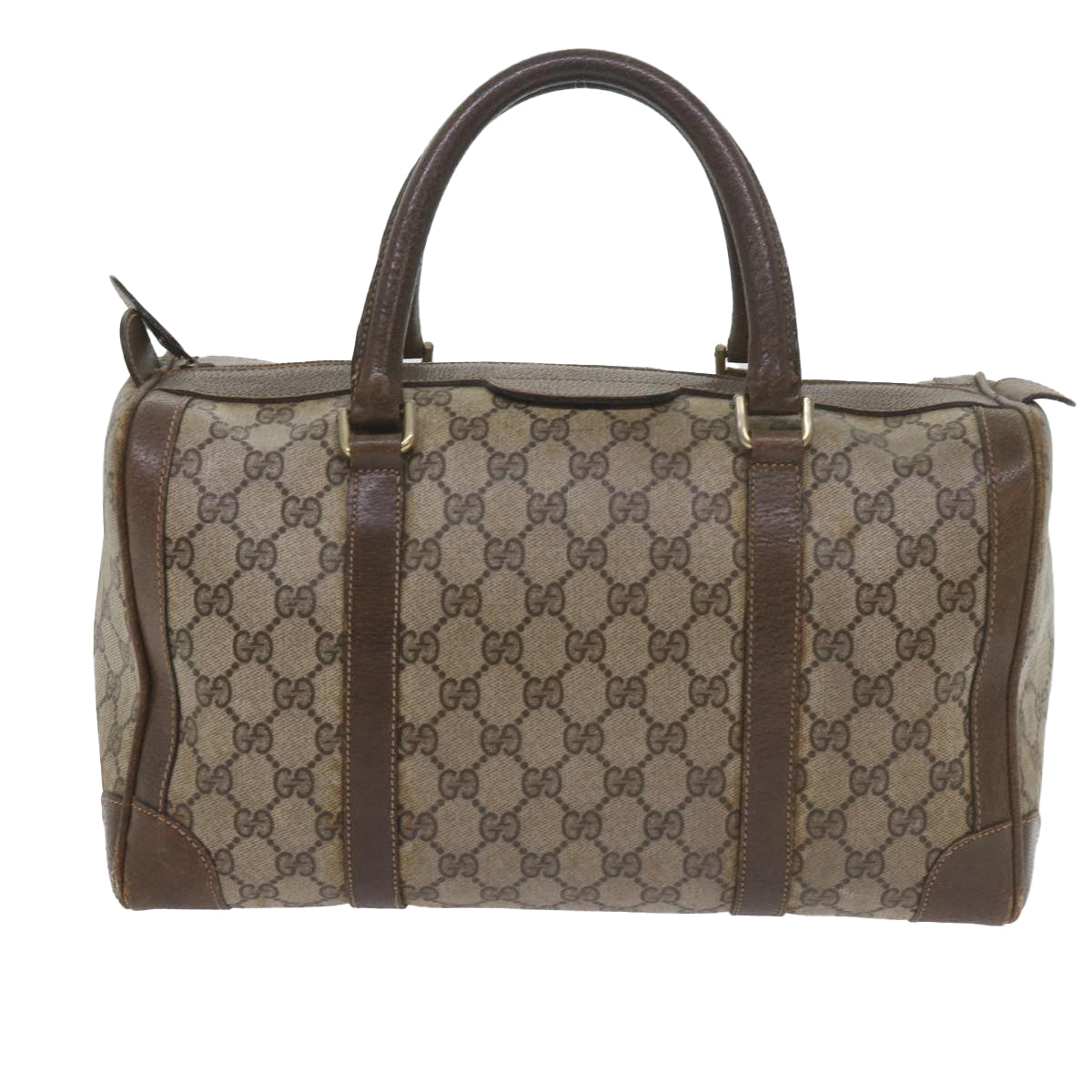 GUCCI GG Supreme Boston Bag PVC Leather Beige 60015