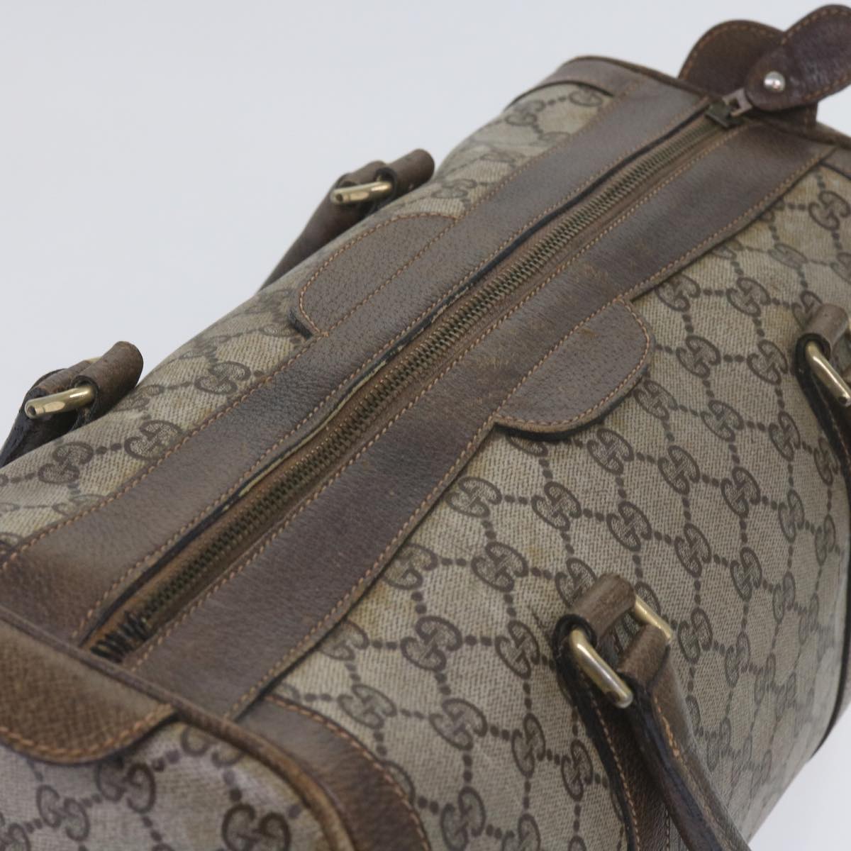GUCCI GG Supreme Boston Bag PVC Leather Beige 60015