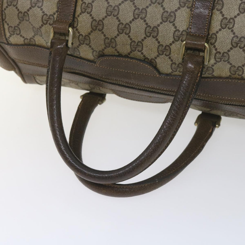 GUCCI GG Supreme Boston Bag PVC Leather Beige 60015