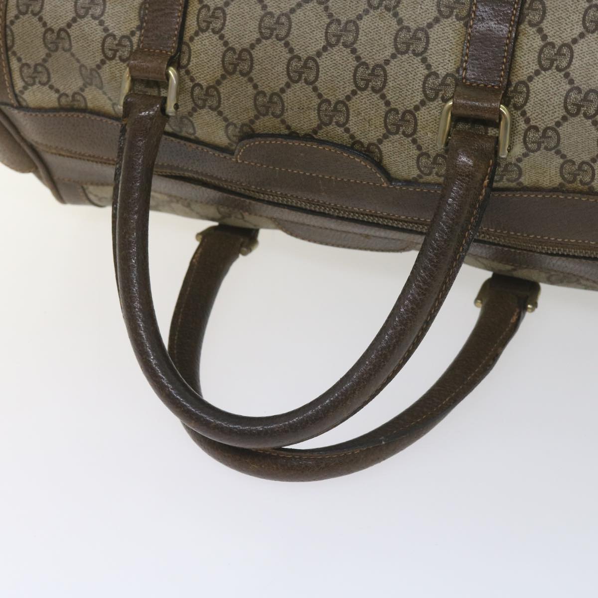 GUCCI GG Supreme Boston Bag PVC Leather Beige 60015