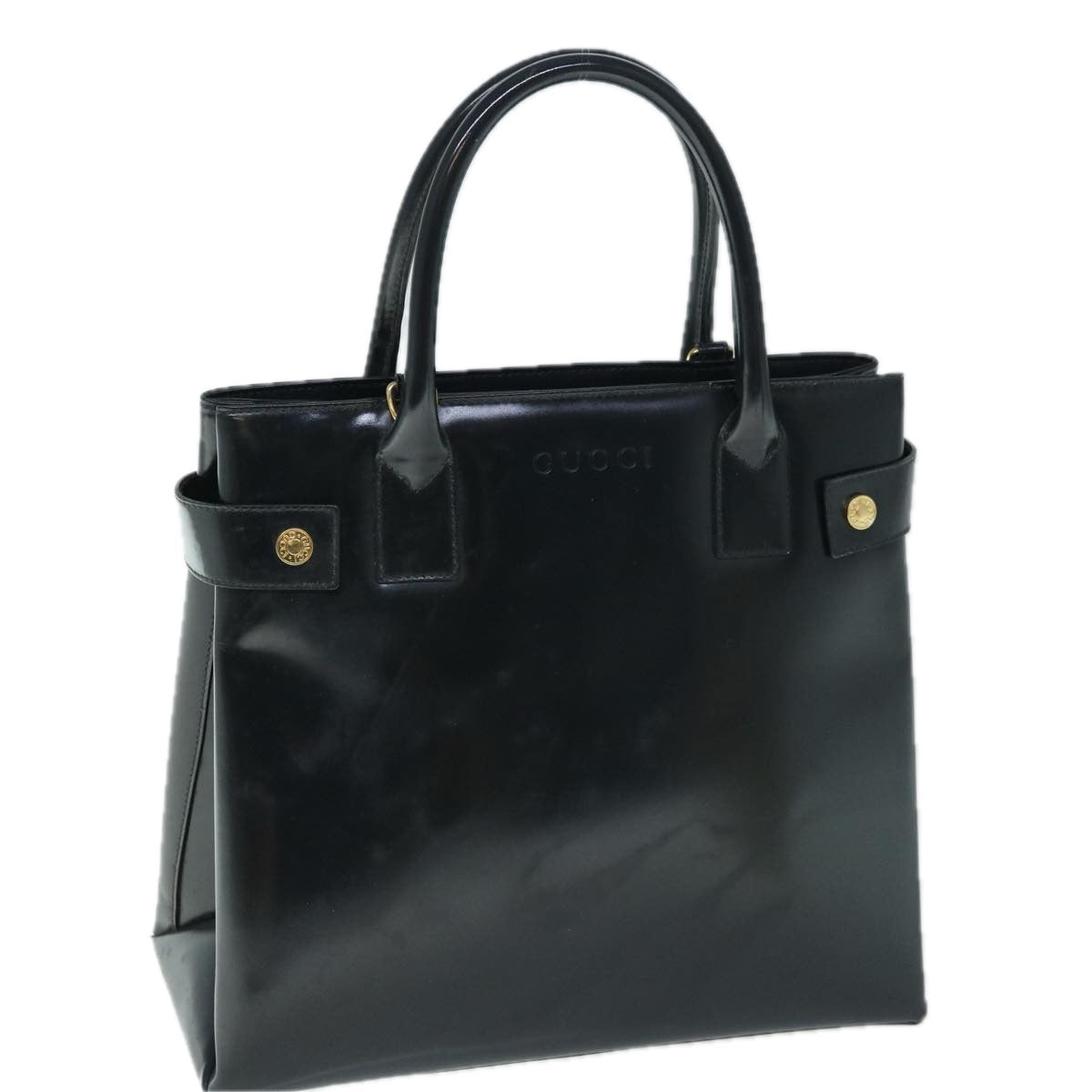 GUCCI Hand Bag Enamel Black 000 1046 0503 60024