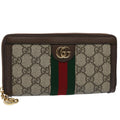 GUCCI GG Offdia Web Sherry Line Long Wallet Beige Red Green 523154 60075S