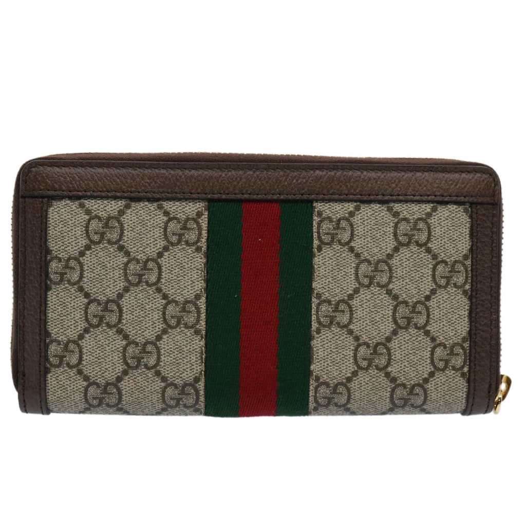 GUCCI GG Offdia Web Sherry Line Long Wallet Beige Red Green 523154 60075S