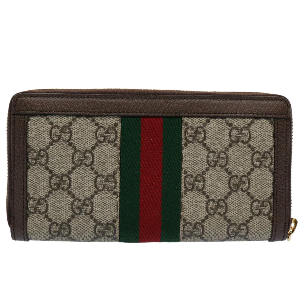 GUCCI GG Offdia Web Sherry Line Long Wallet Beige Red Green 523154 60075S