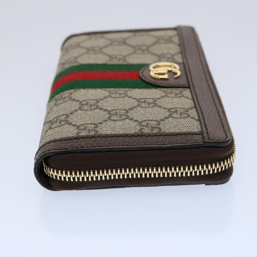 GUCCI GG Offdia Web Sherry Line Long Wallet Beige Red Green 523154 60075S