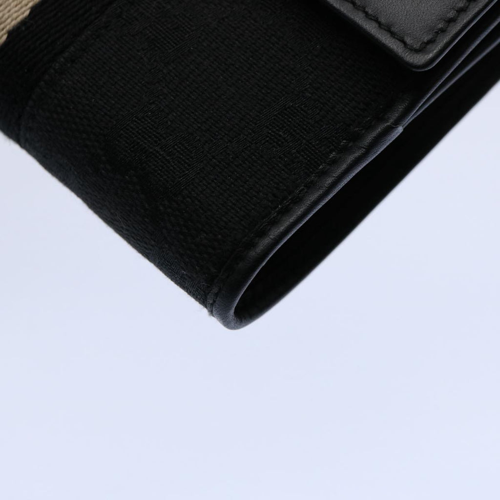 GUCCI GG Canvas Sherry Line Jackie Wallet Black White 60081A