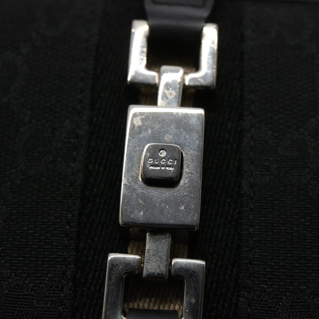 GUCCI GG Canvas Sherry Line Jackie Wallet Black White 60081A