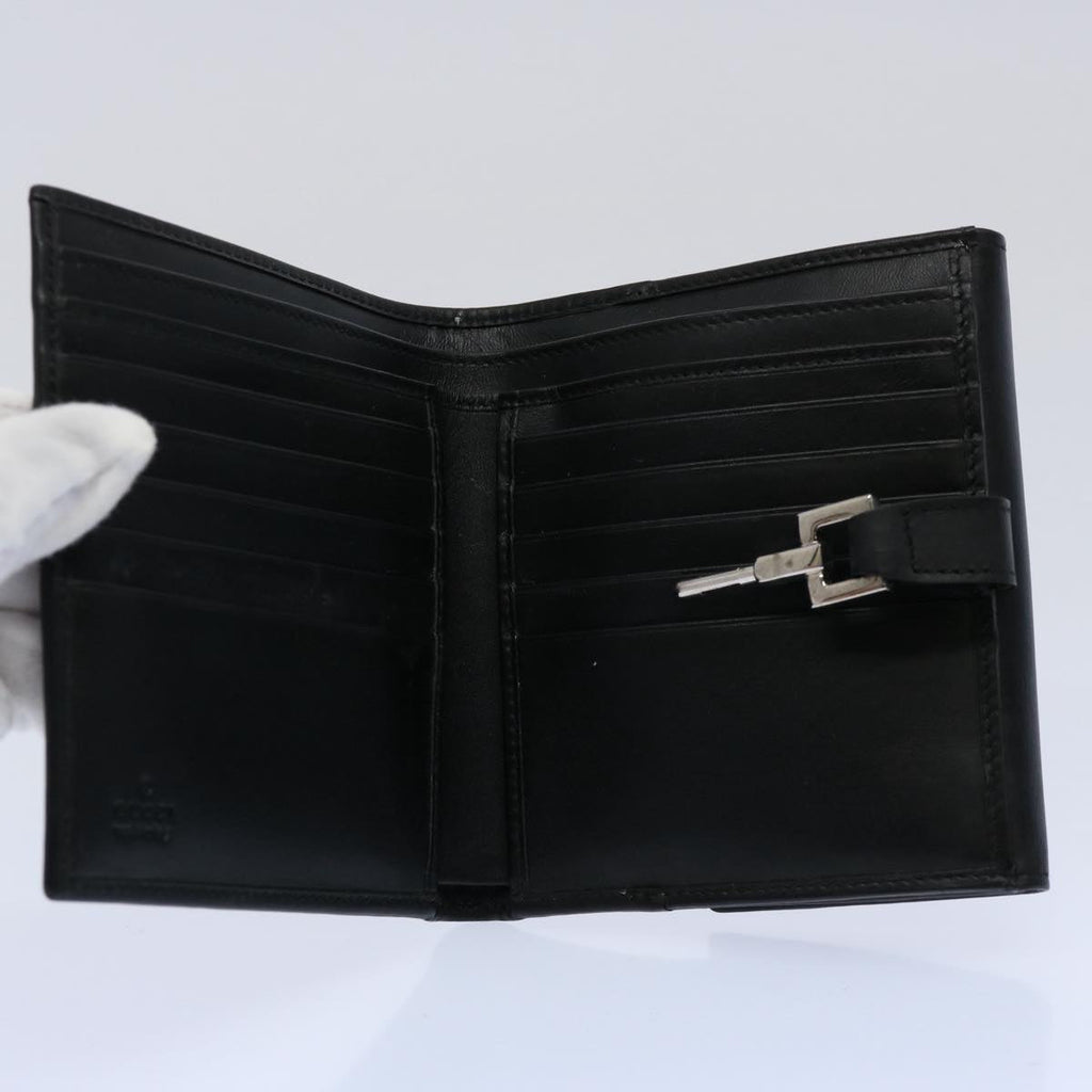 GUCCI GG Canvas Sherry Line Jackie Wallet Black White 60081A